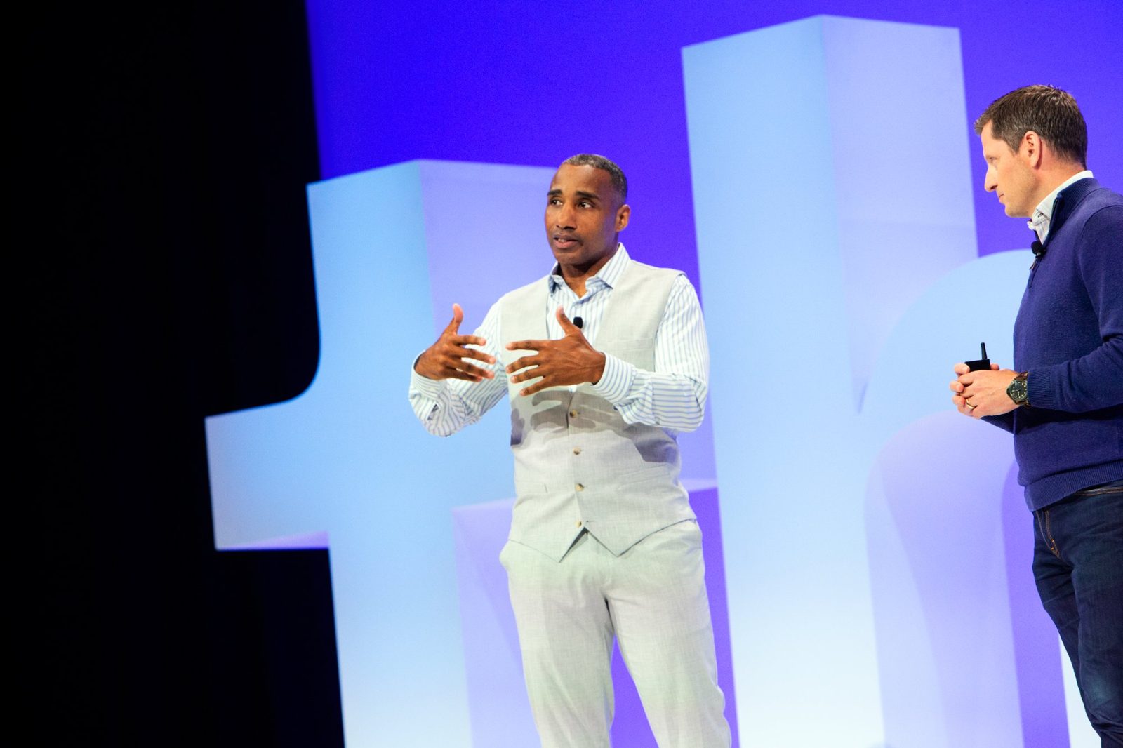 Kenyon Rasheed delivering the featured keynote at IBM THINK